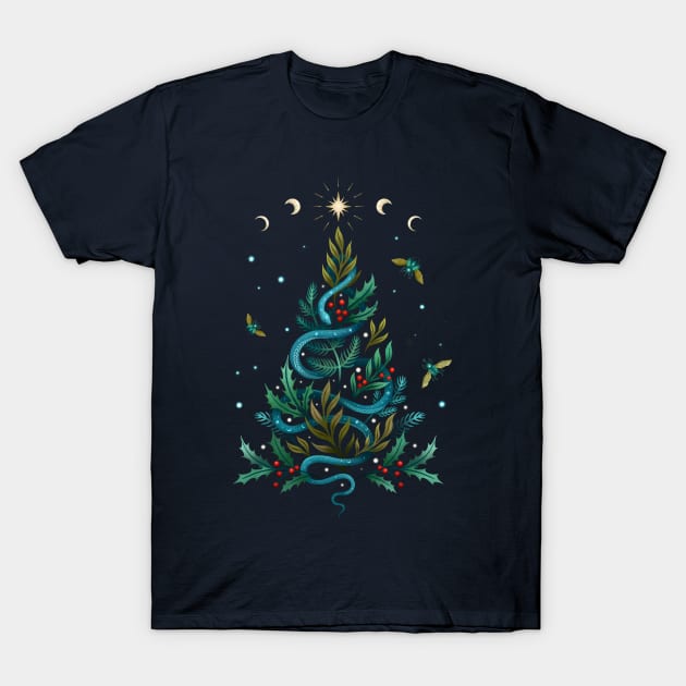 Serpentine Christmas T-Shirt by Episodic Drawing